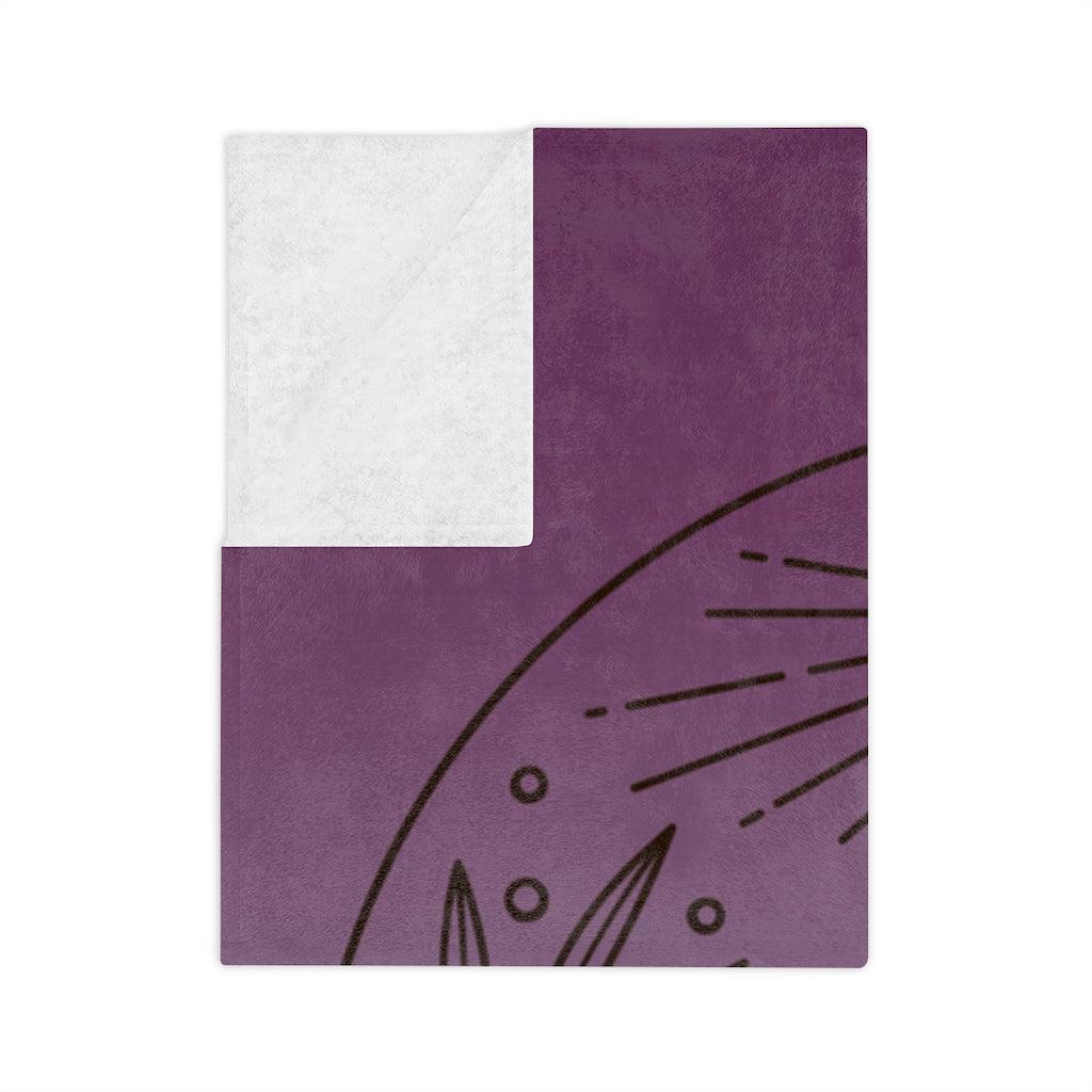Boho Mushroomcore & Celestial Witchcore Velveteen Minky Blanket | lovevisionkarma.com