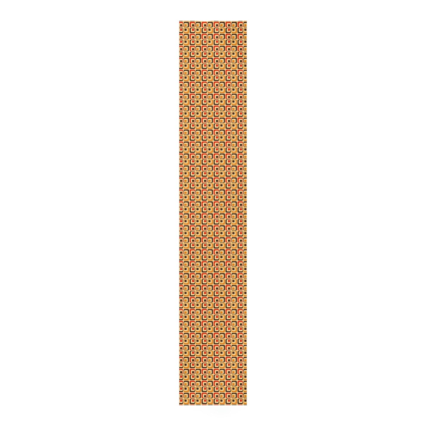 Retro 70s Geometric MCM Brown, Orange & Mustard Table Runner | lovevisionkarma.com