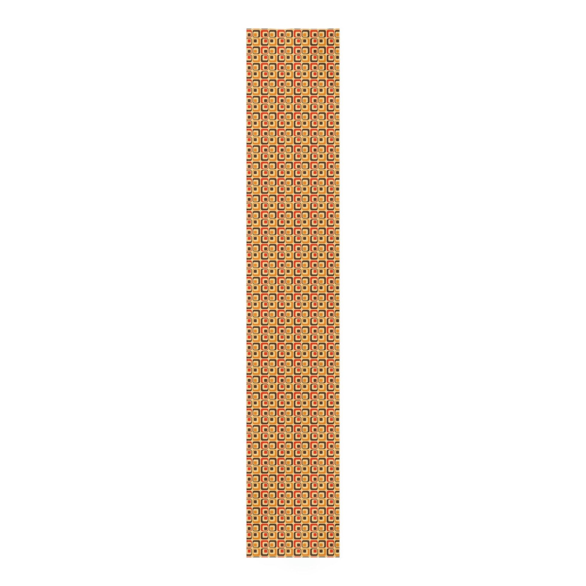 Retro 70s Geometric MCM Brown, Orange & Mustard Table Runner | lovevisionkarma.com