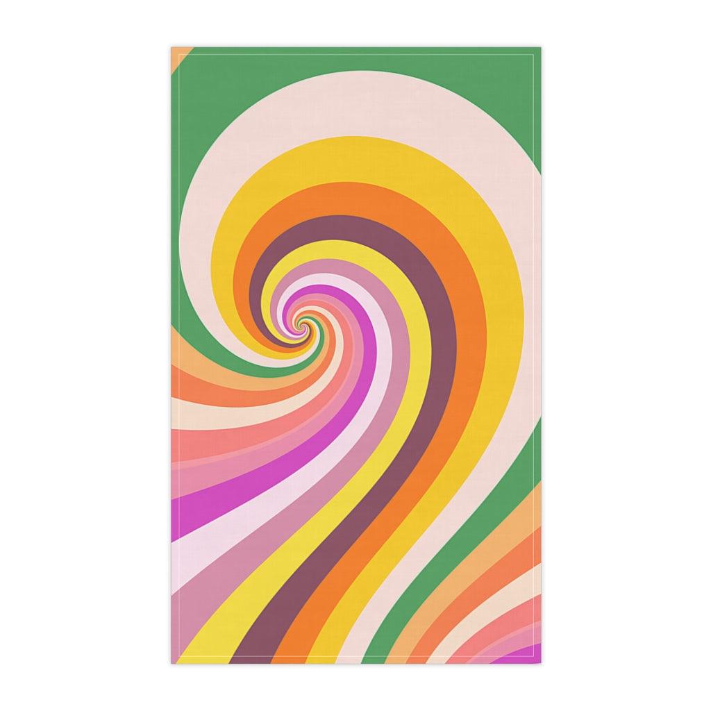 Retro 60s Candy Swirl Groovy Kitchen Tea Towel | lovevisionkarma.com