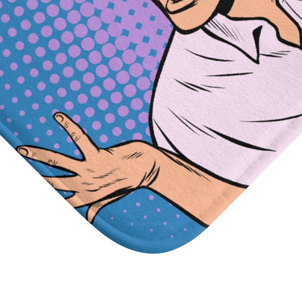"Washed Your Face" Comic Pop Art Funny Bath Mat | lovevisionkarma.com