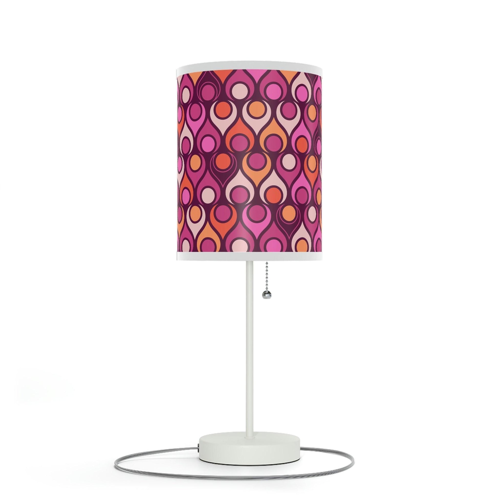 Groovy MCM Funky Geometric Purple, Magenta & Orange Tabletop Lamp | lovevisionkarma.com