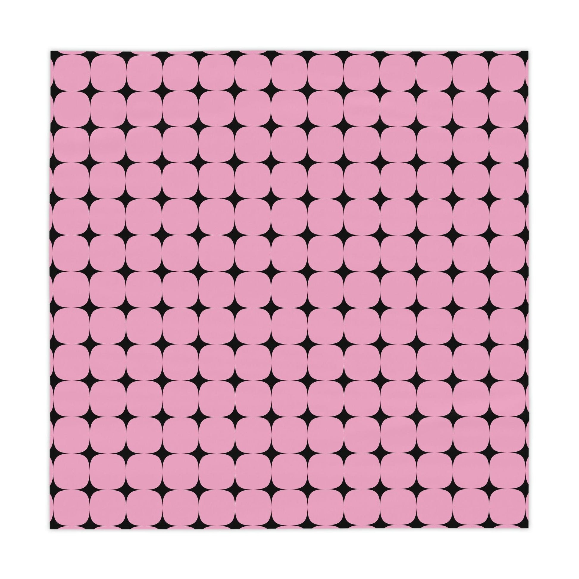 Retro 50s Atomic Starbursts Black and Pink MCM Tablecloth | lovevisionkarma.com