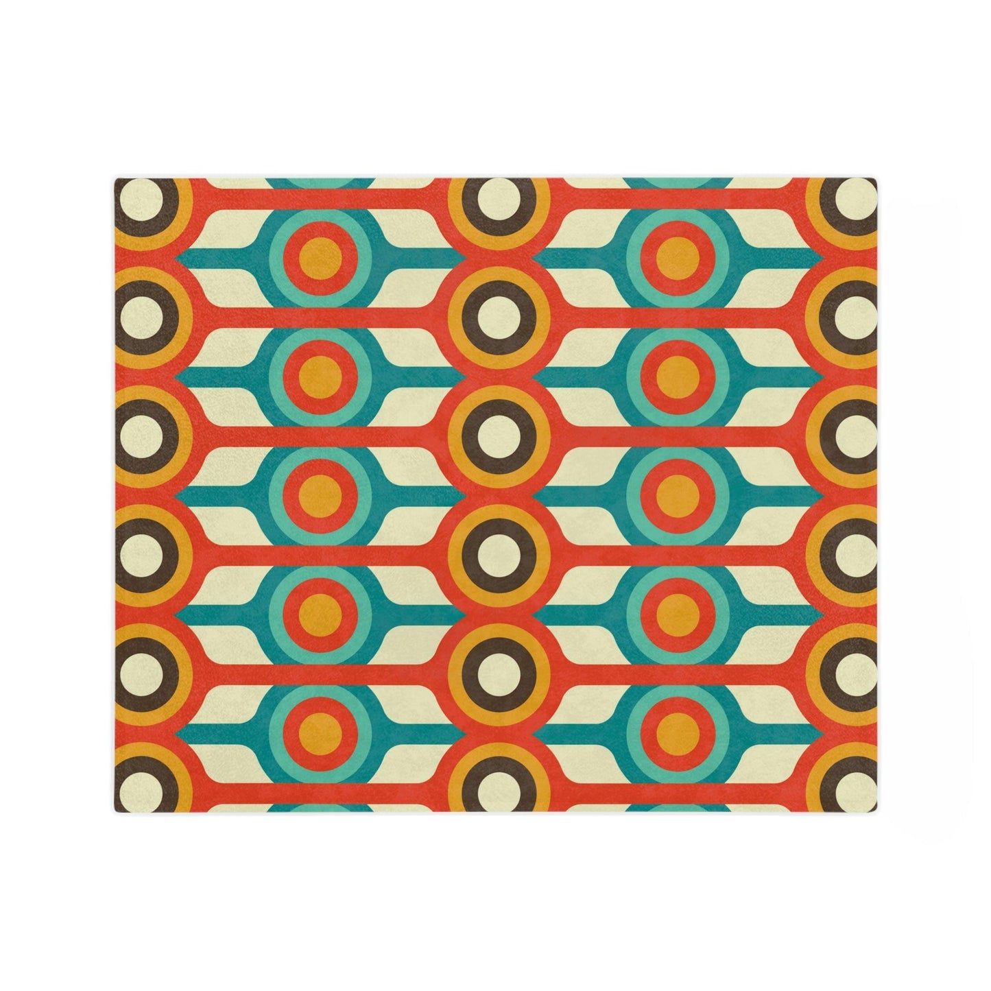Retro Mid Century Mod Geometric Multicolor Velveteen Minky Blanket | lovevisionkarma.com