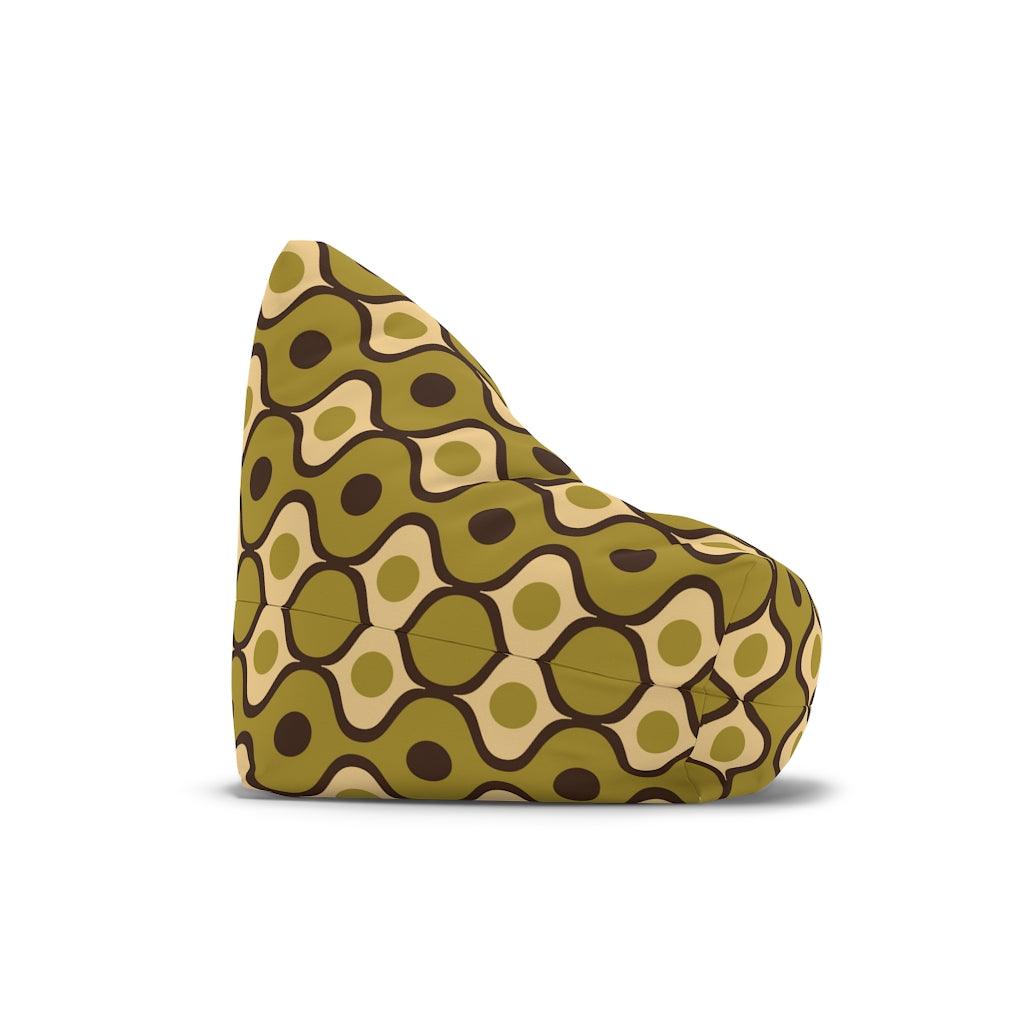 Retro 70's Bulbs and Circles Olive Green Bean Bag Chair COVER | lovevisionkarma.com