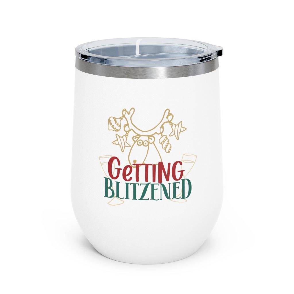 Funny Christmas Insulated Wine Tumbler 12oz "Blitzened" | lovevisionkarma.com