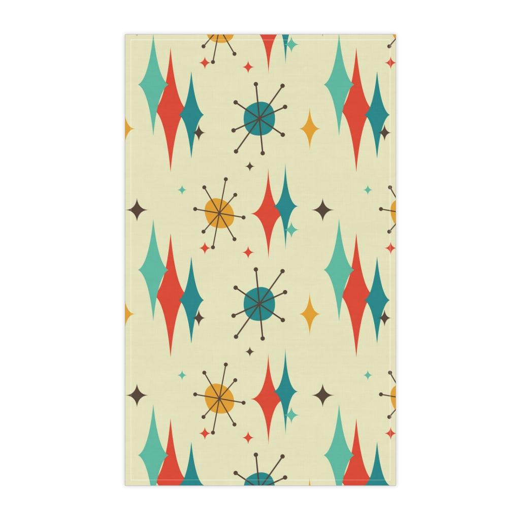 Retro 50s Atomic Diamond Starburst Kitchen Towel | lovevisionkarma.com