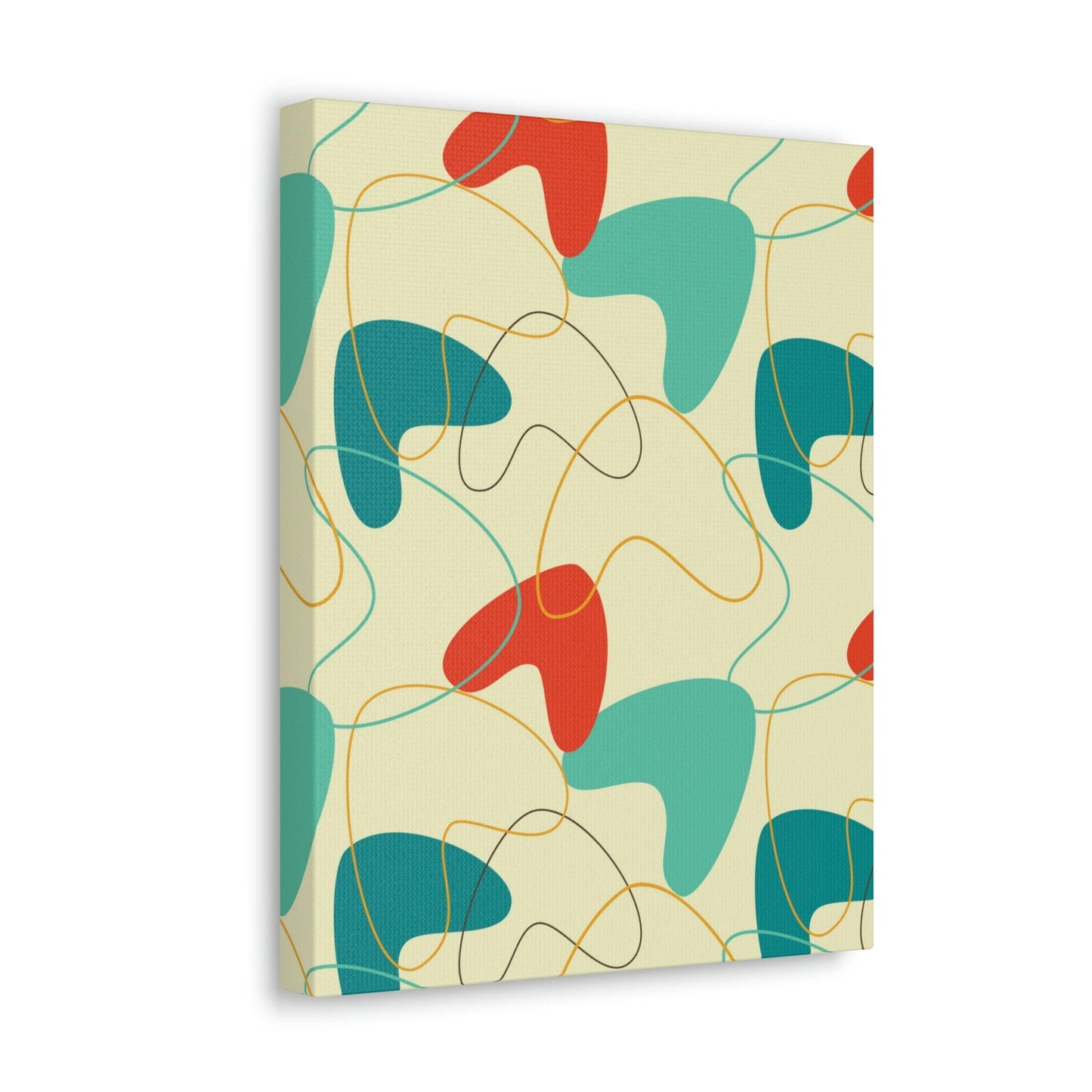Retro 50s Atomic Boomerang Mid Century Mod, Canvas Gallery Wrap Wall Art | lovevisionkarma.com