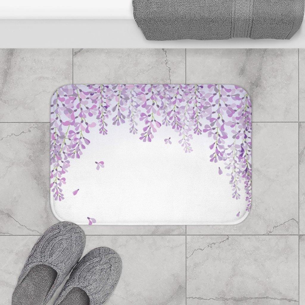 Arched Wisteria Botanical Bath Mat - Purple Hue at the Top | lovevisionkarma.com
