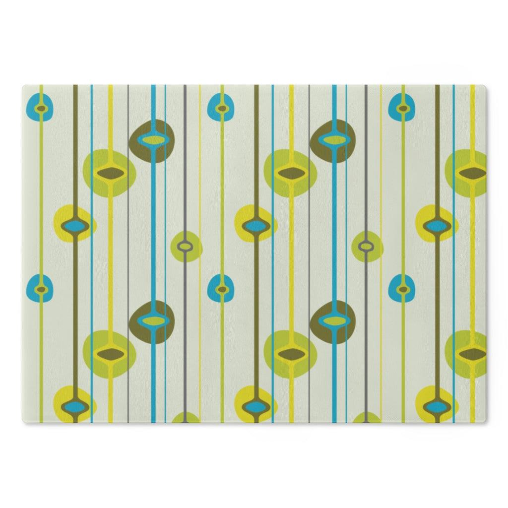 Retro Mid Century Mod Green & Blue Glass Cutting Board | lovevisionkarma.com