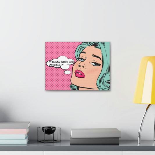 "Silently Judging" Funny Comic Pop Art Canvas Gallery Wrap | lovevisionkarma.com