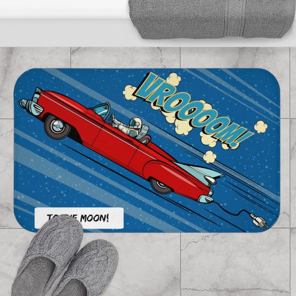 "Stonks" Male Comic Pop Art Funny Bath Mat | lovevisionkarma.com