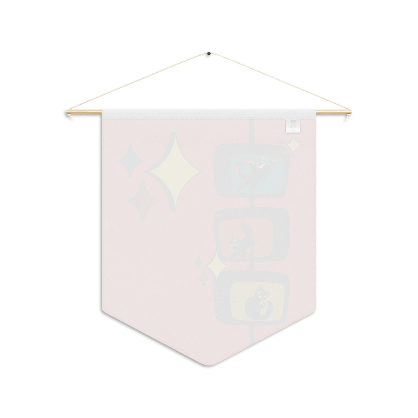 Kitschy Cats Retro Atomic Burst MCM Pink Wall Pennant | lovevisionkarma.com