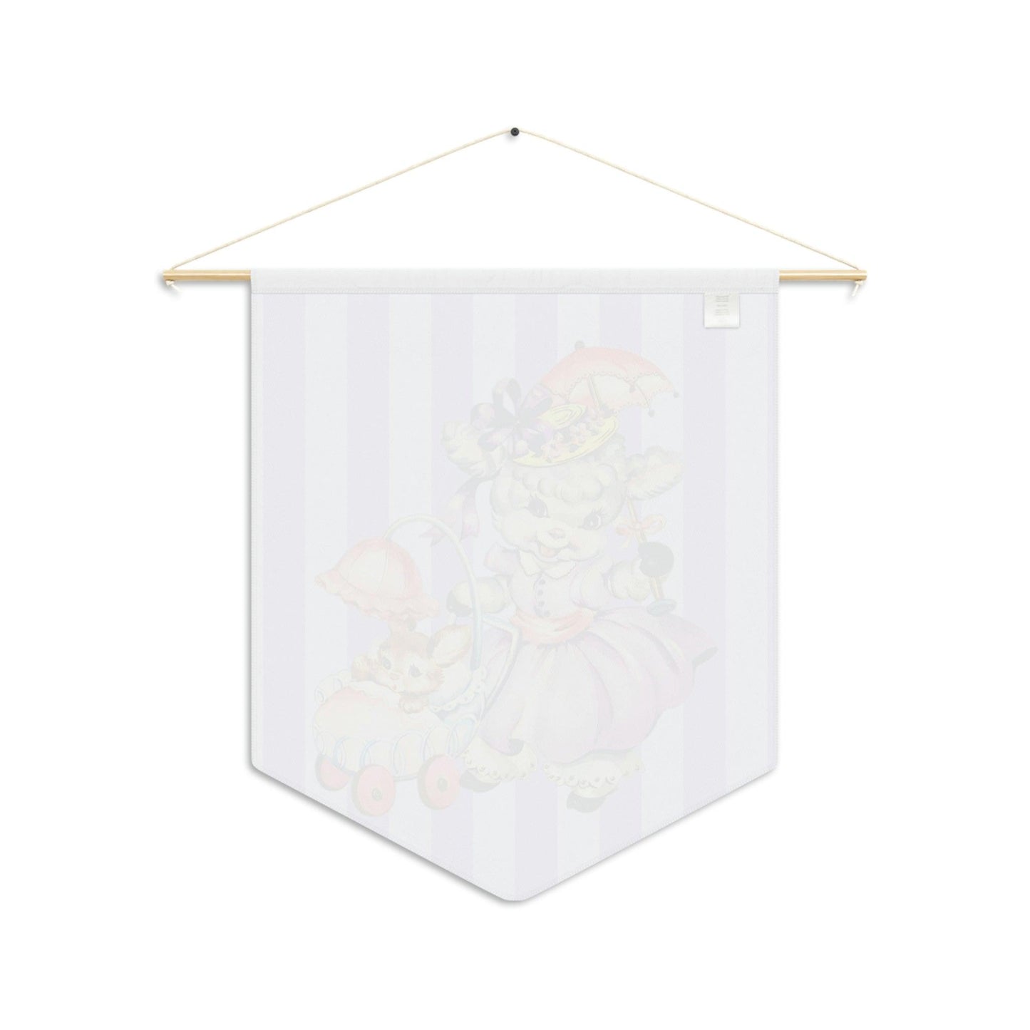 Vintage Kitsch Lamb & Bunny Easter MCM Purple Wall Pennant | lovevisionkarma.com