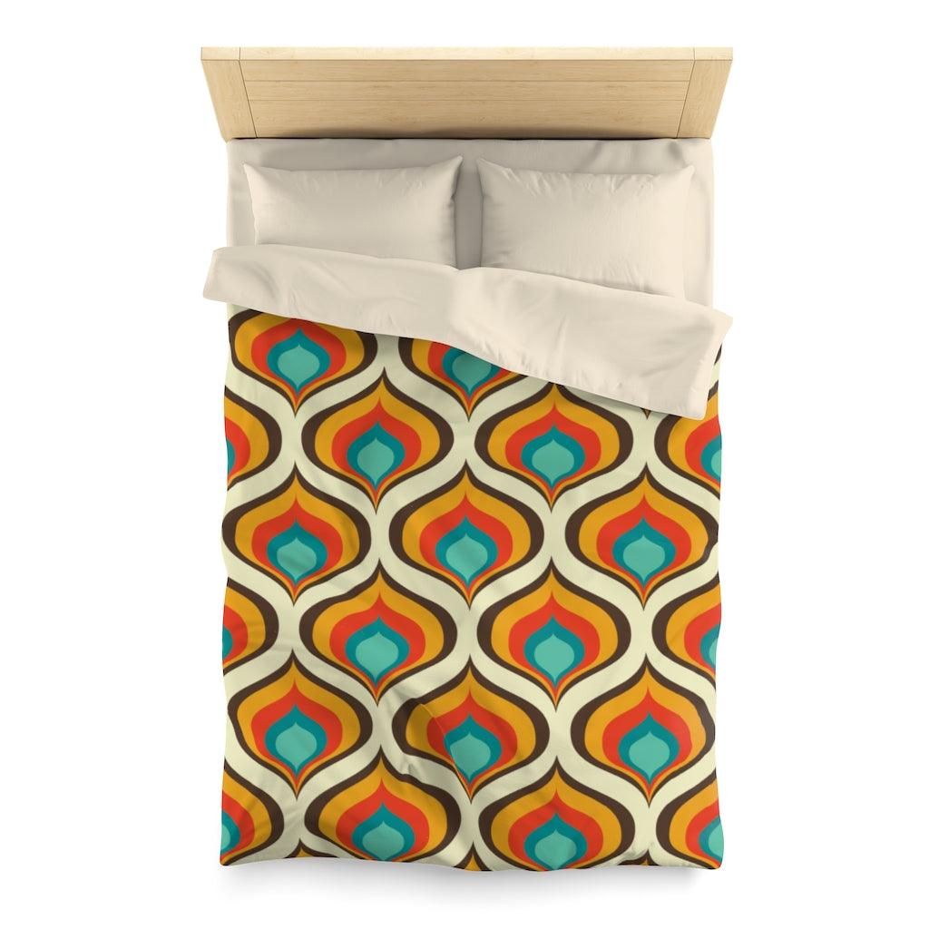Retro 60s Mid Century Onion Orange & Blue Duvet Cover | lovevisionkarma.com