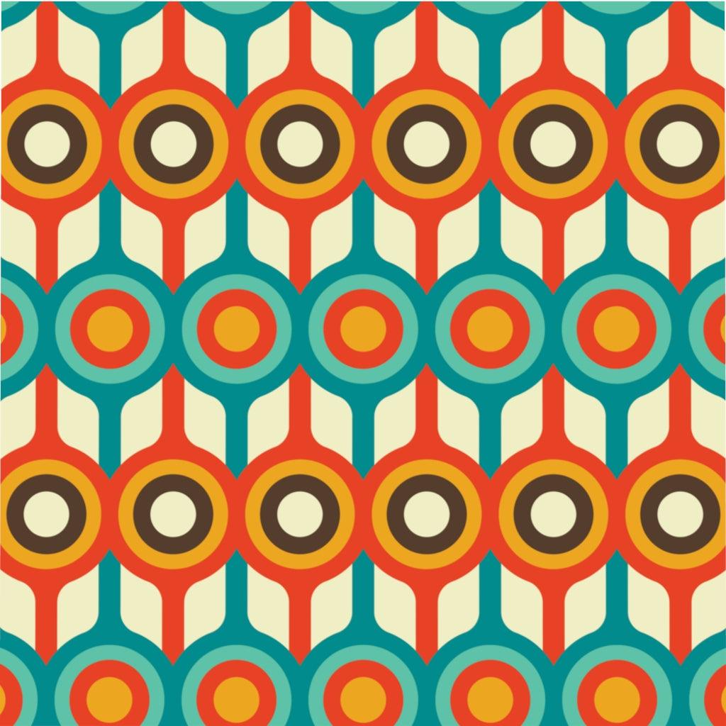 Retro 50s 60s Mid Century Geo Circles Blue & Orange Duvet Cover | lovevisionkarma.com
