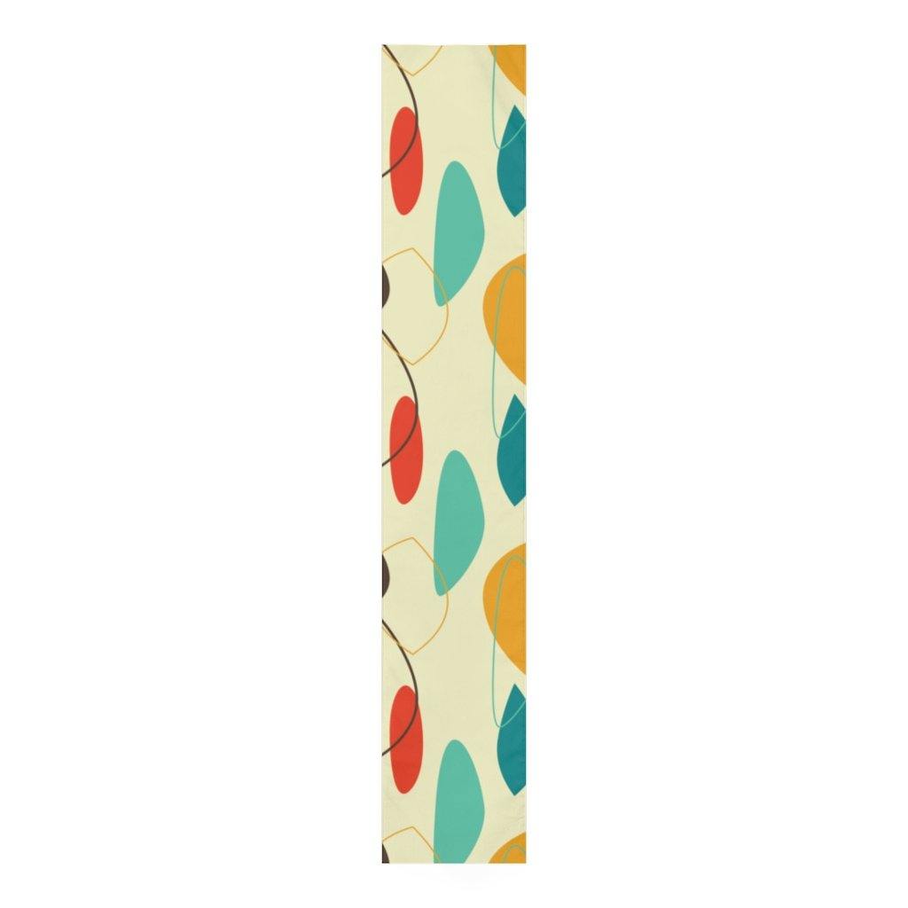 Mid Century Mod Table Runner Abstract Multicolor Retro Table Linens | lovevisionkarma.com