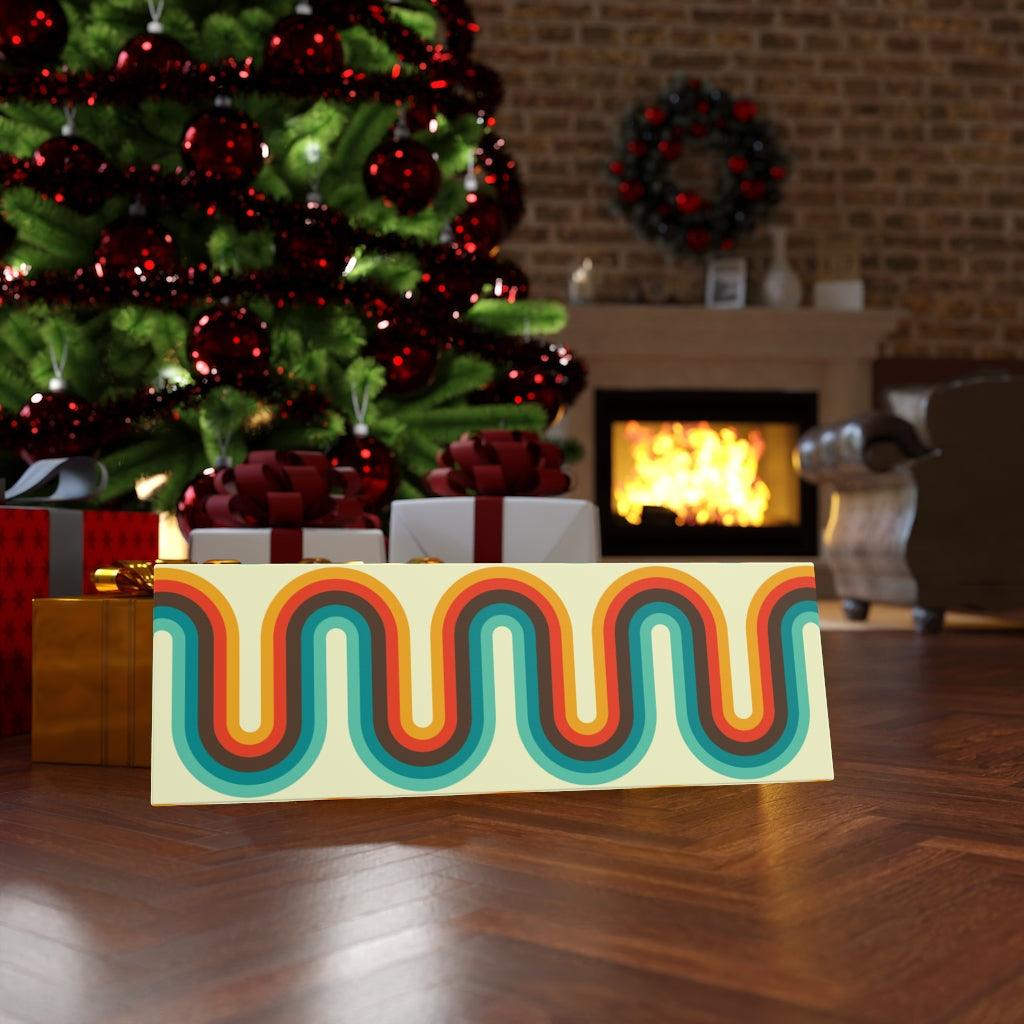 Retro Wave Orange & Blue Mid Century Canvas Gallery Wrap | lovevisionkarma.com