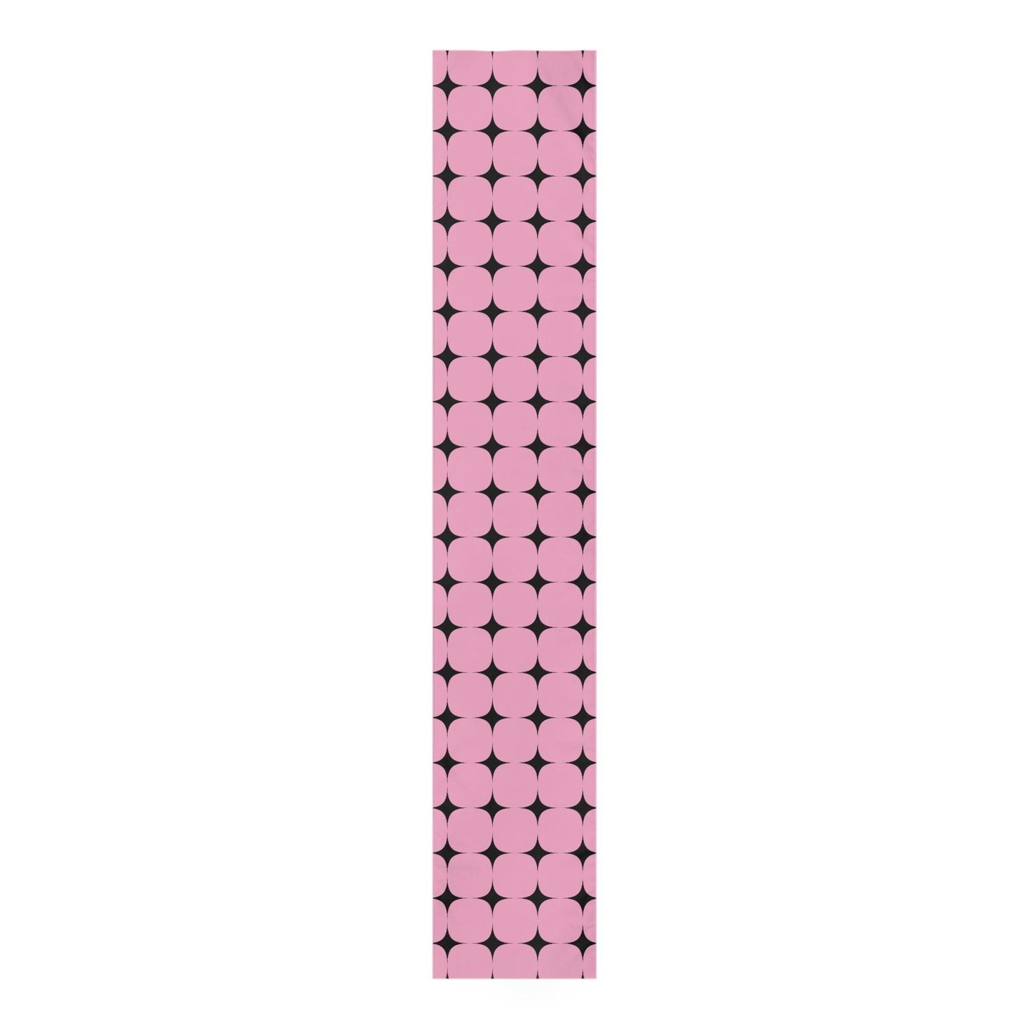 Retro Atomic Burst Mid Century Pink and Black Table Runner | lovevisionkarma.com