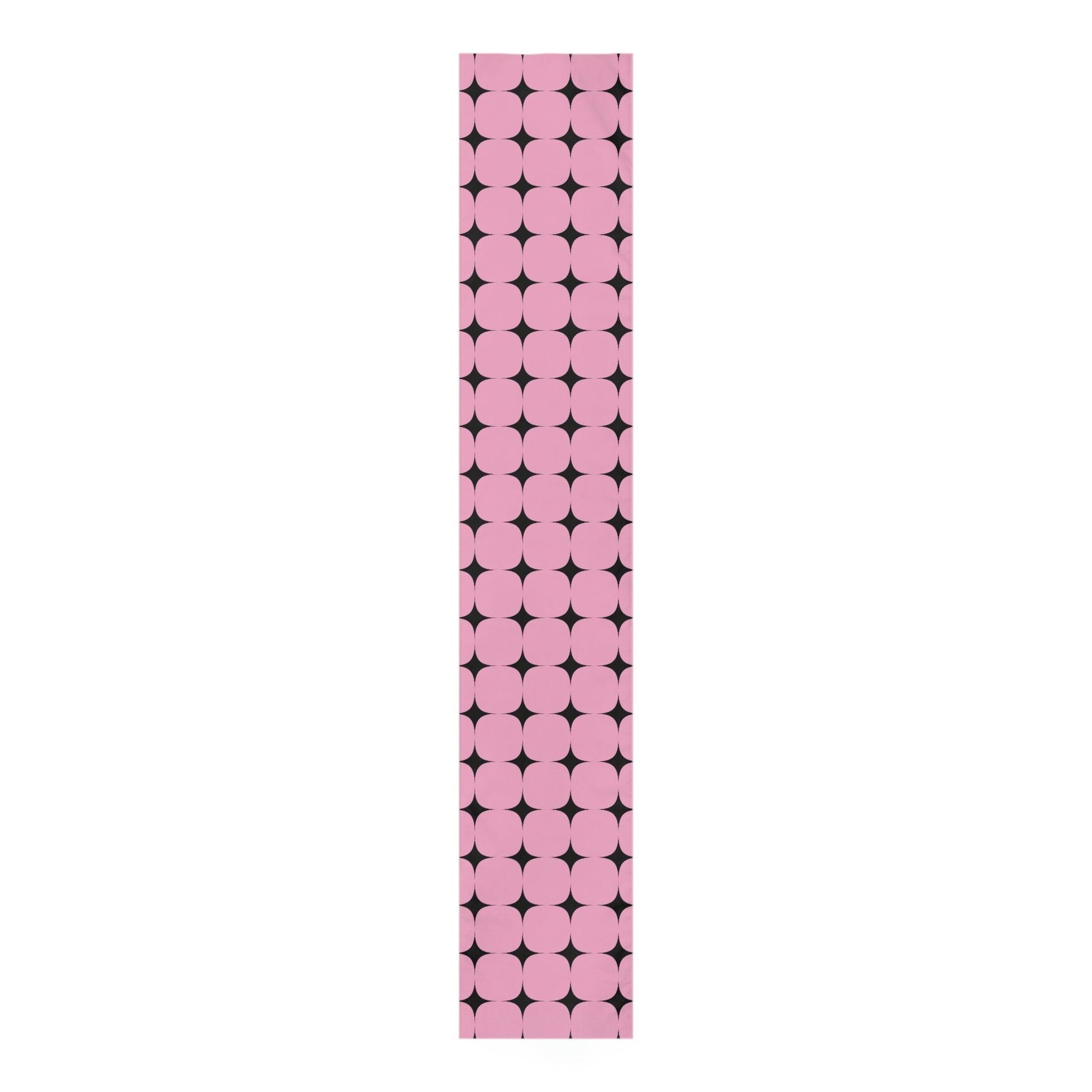 Retro Atomic Burst Mid Century Pink and Black Table Runner | lovevisionkarma.com