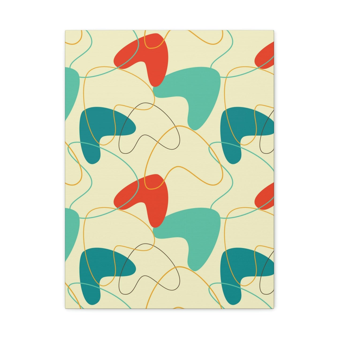 Retro 50s Atomic Boomerang Mid Century Mod, Canvas Gallery Wrap Wall Art | lovevisionkarma.com