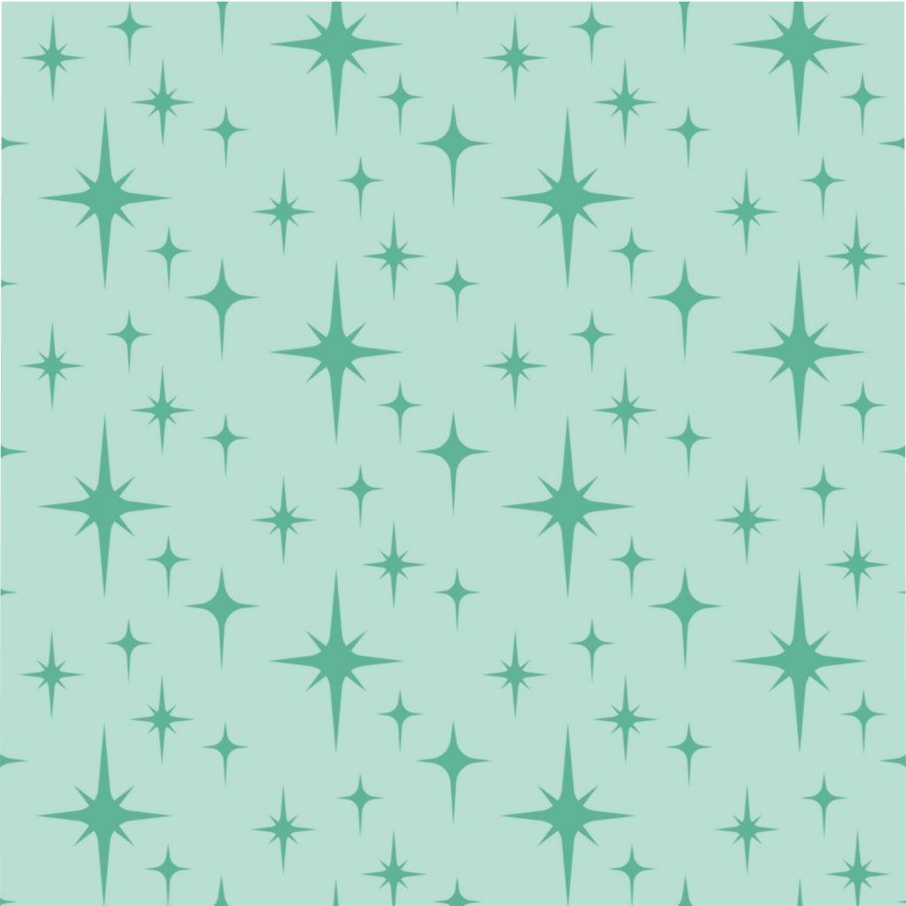 Retro 50s Atomic Starburst Mint Green MCM Duvet Cover | lovevisionkarma.com