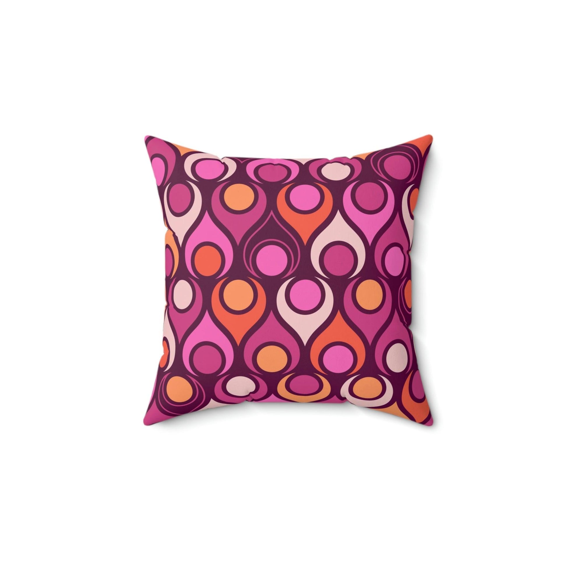 Mid Century Mod Magenta Purple Retro Geo Pillow | lovevisionkarma.com