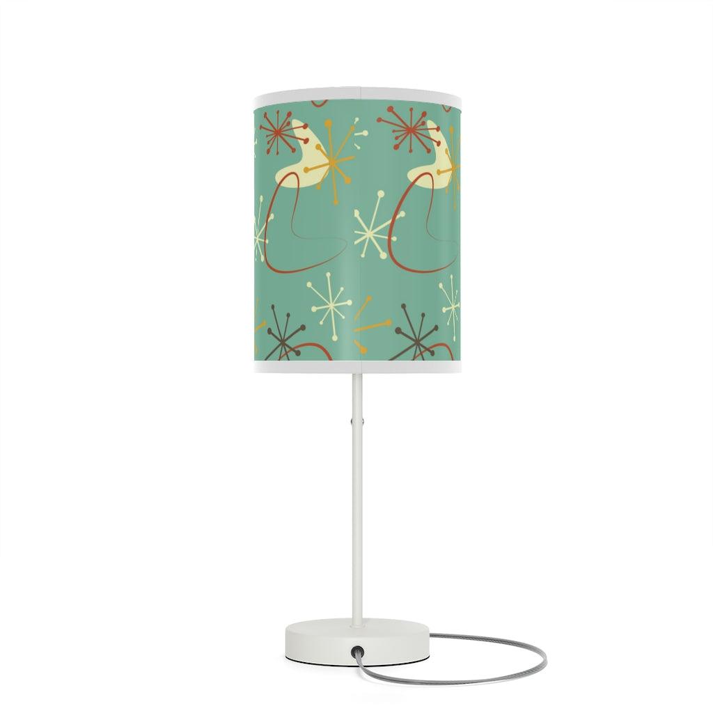 Atomic Boomerang and Burst MCM Teal Tabletop Lamp | lovevisionkarma.com