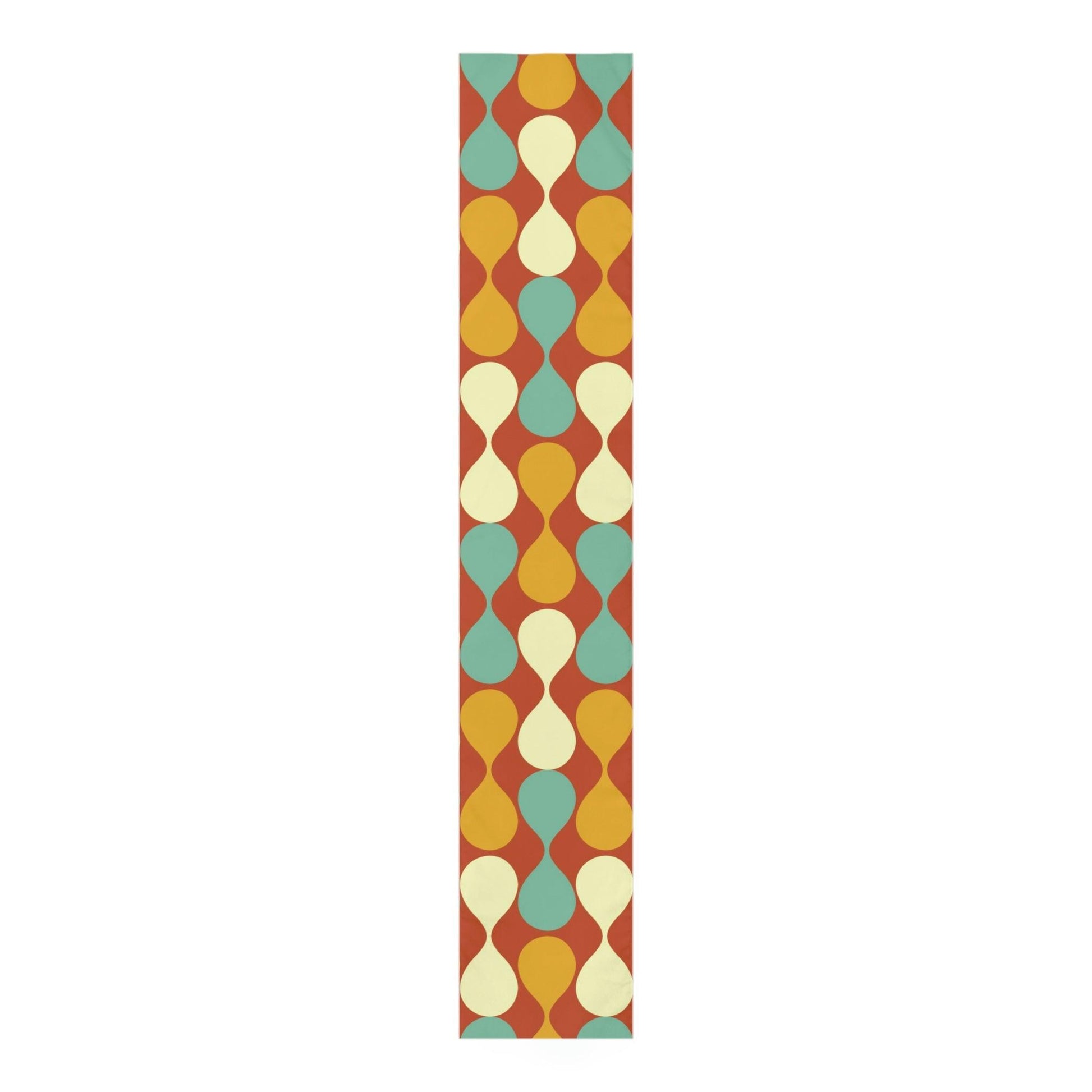 Mid Century Modern Table Runner, Multicolor Abstract Retro Table Linens | lovevisionkarma.com