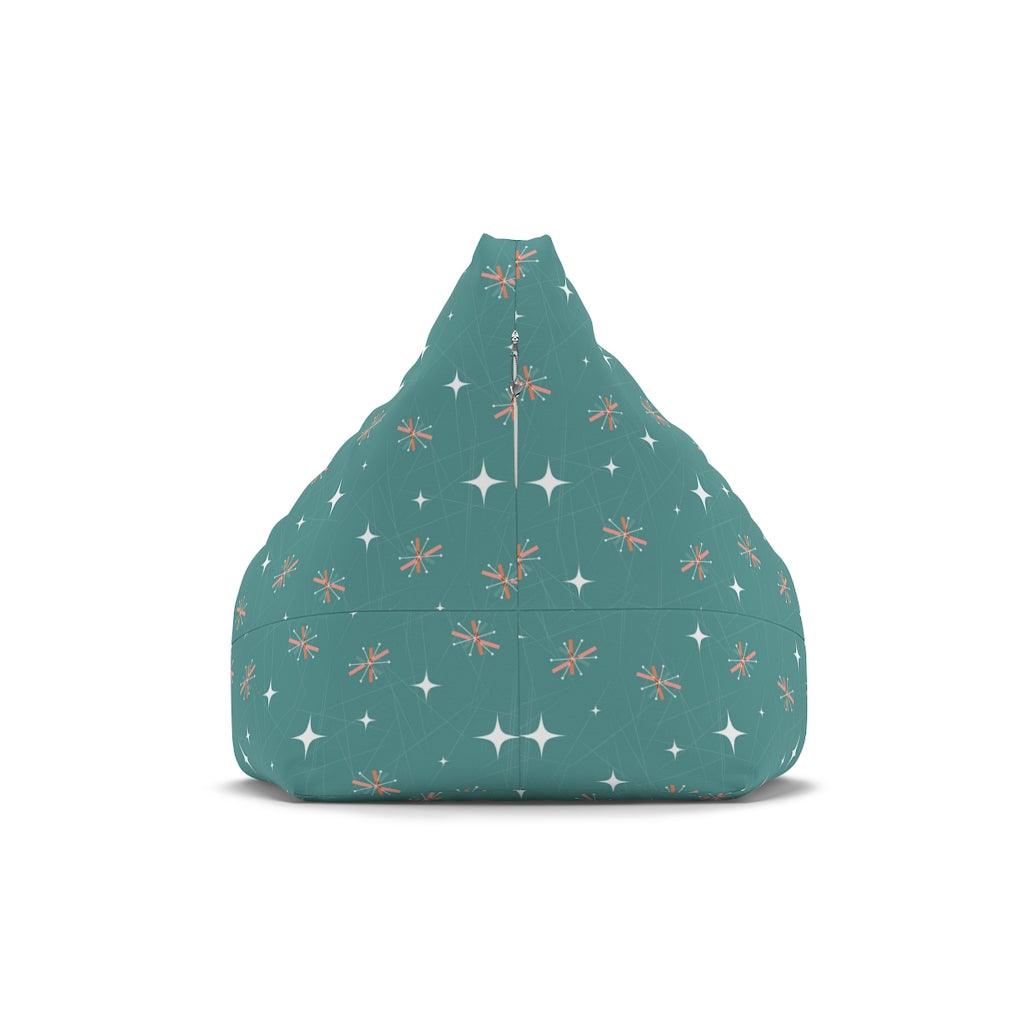 Atomic Burst Teal & Pink Mid Century Bean Bag Chair COVER | lovevisionkarma.com
