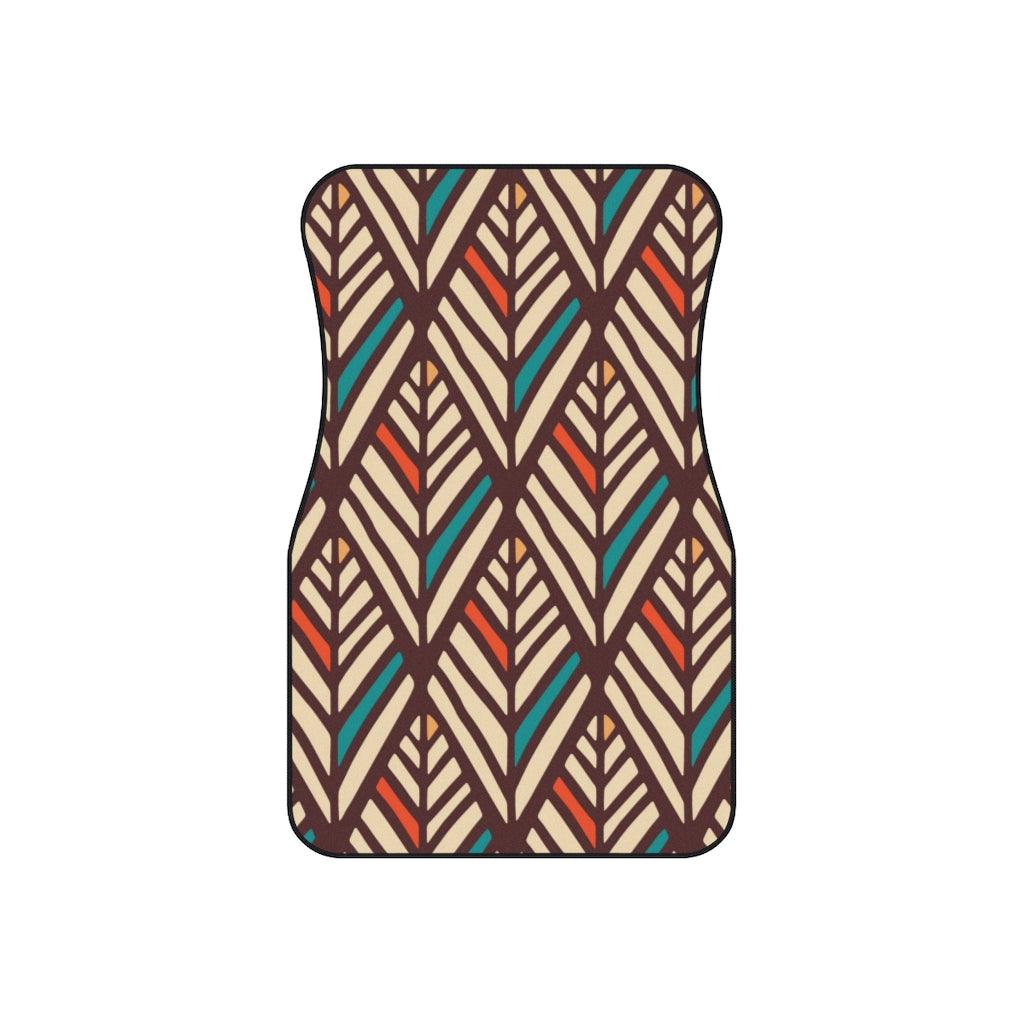 Boho Feather Retro Hippie MCM Multicolor Car Mats (Set of 4) | lovevisionkarma.com