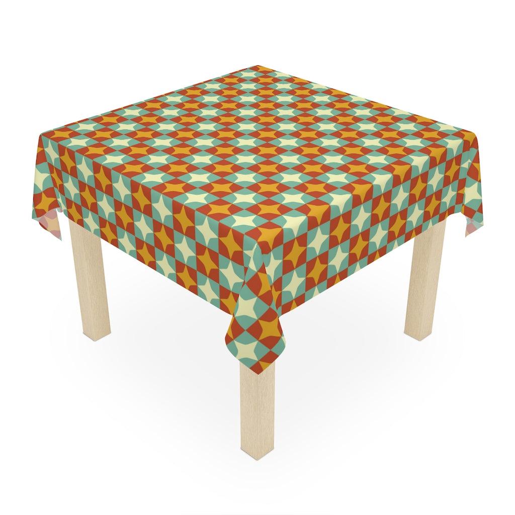 Retro Burst Mid Century Modern Multicolor Tablecloth | lovevisionkarma.com