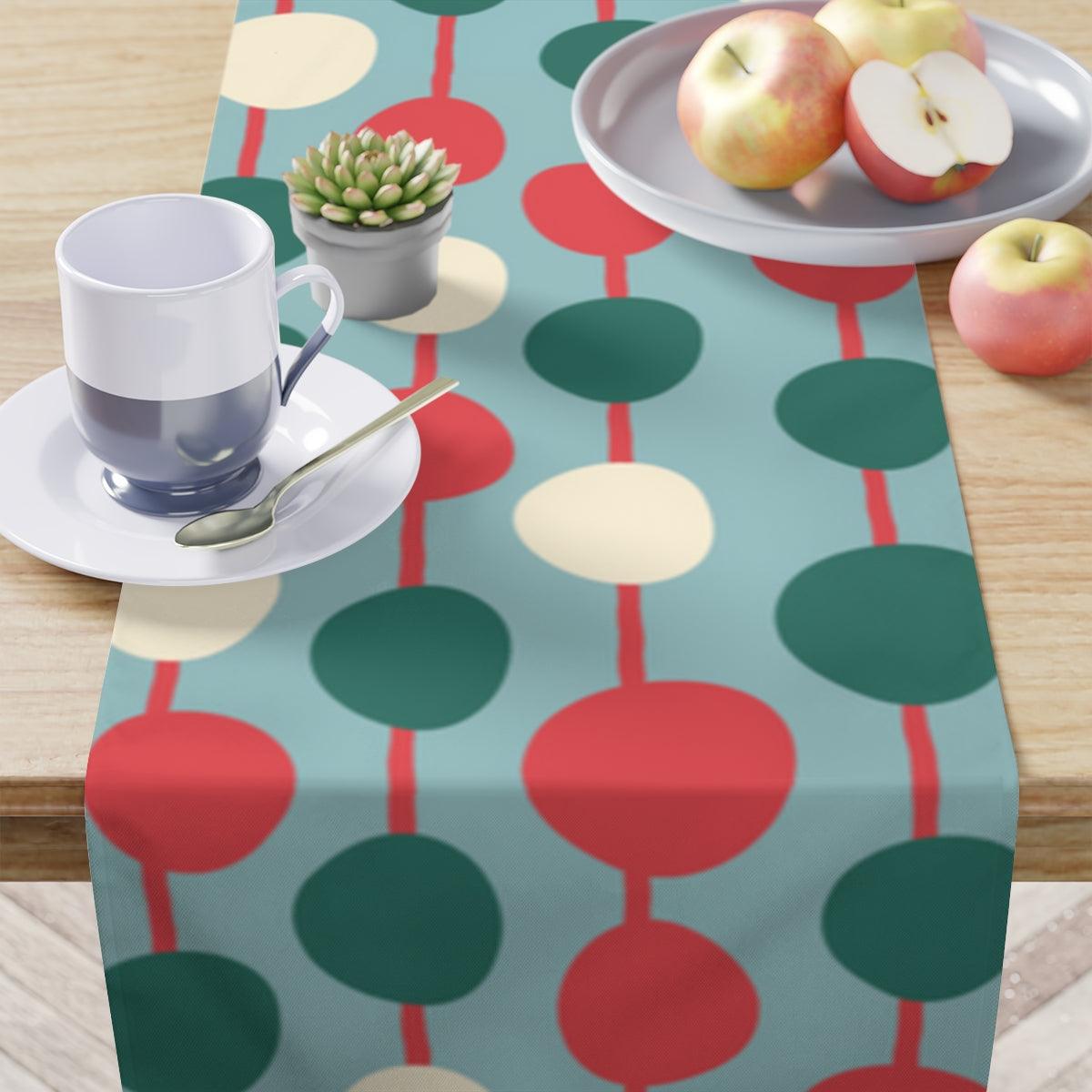 Christmas Retro Mid Century Style Multicolor Table Runner | lovevisionkarma.com