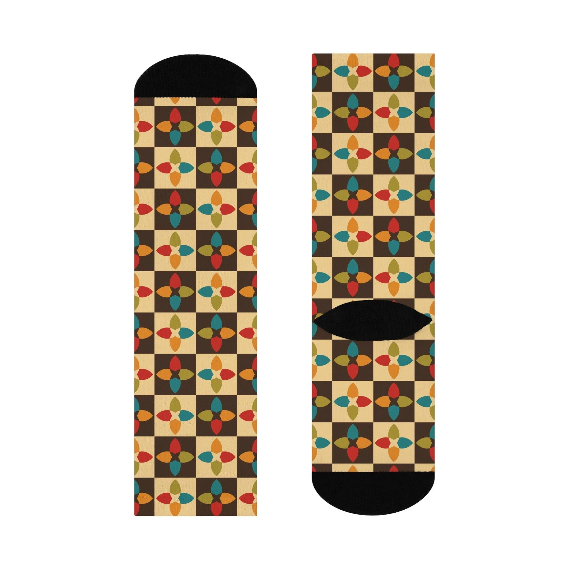 Funky Retro Colorful Cushioned Unisex Crew Socks | lovevisionkarma.com