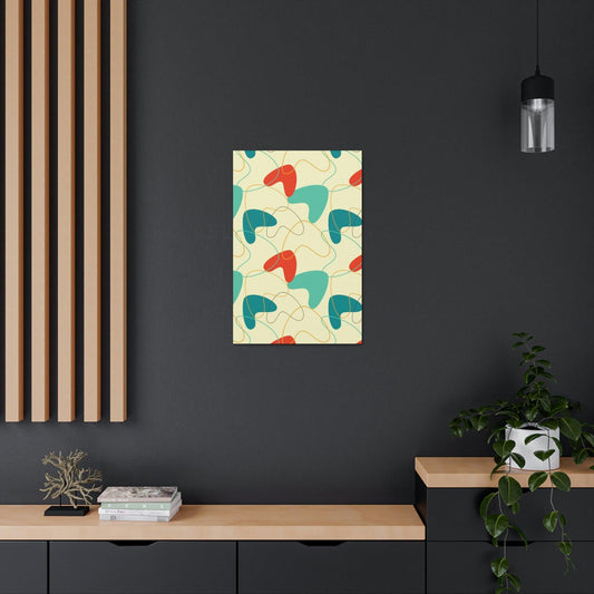 Retro 50s Atomic Boomerang Mid Century Mod, Canvas Gallery Wrap Wall Art | lovevisionkarma.com