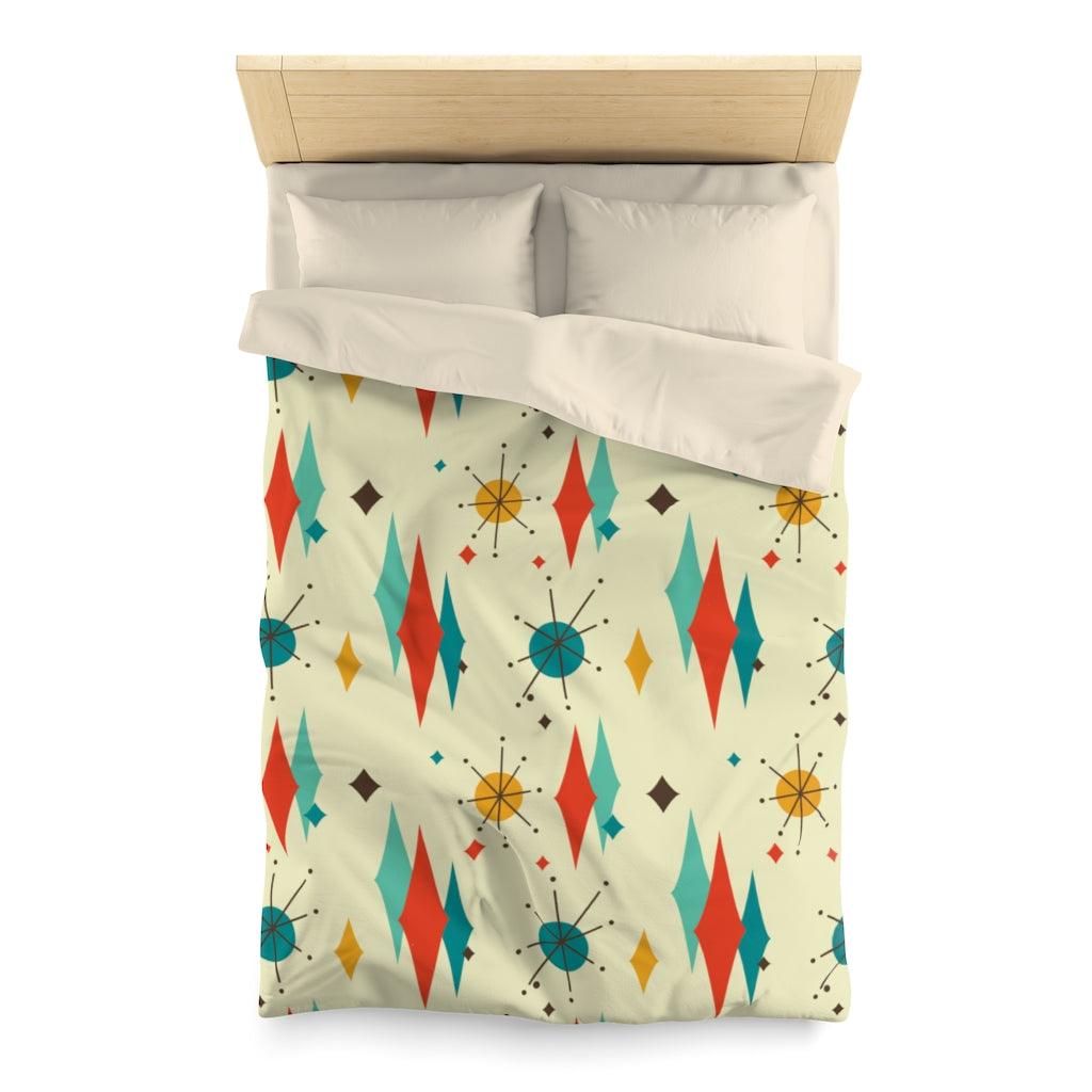 Retro 1950's Atomic Diamond Mid Century Modern Duvet Cover | lovevisionkarma.com
