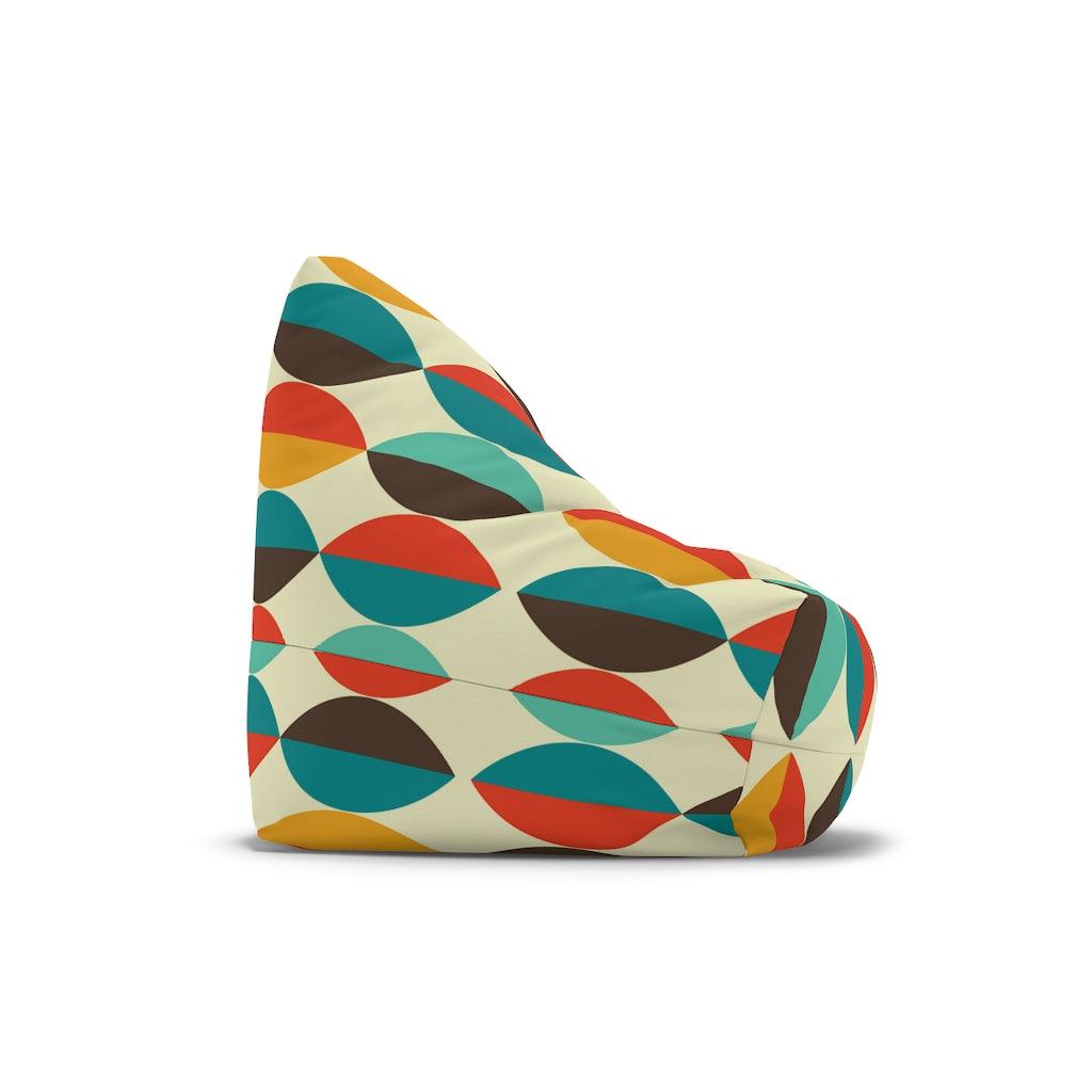 Mid Century Retro Ovals Multicolor Bean Bag Chair COVER | lovevisionkarma.com