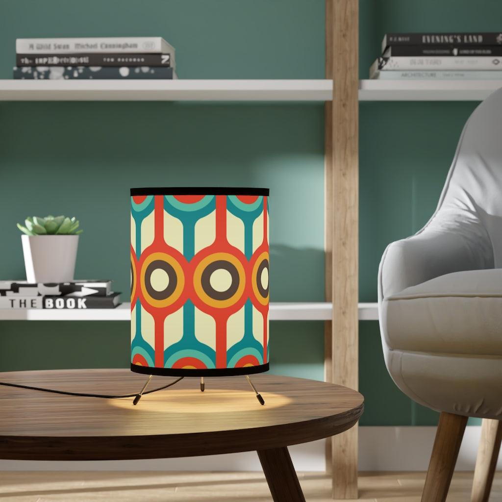 Retro Geometric Multicolor MCM Tabletop Accent Lamp | lovevisionkarma.com