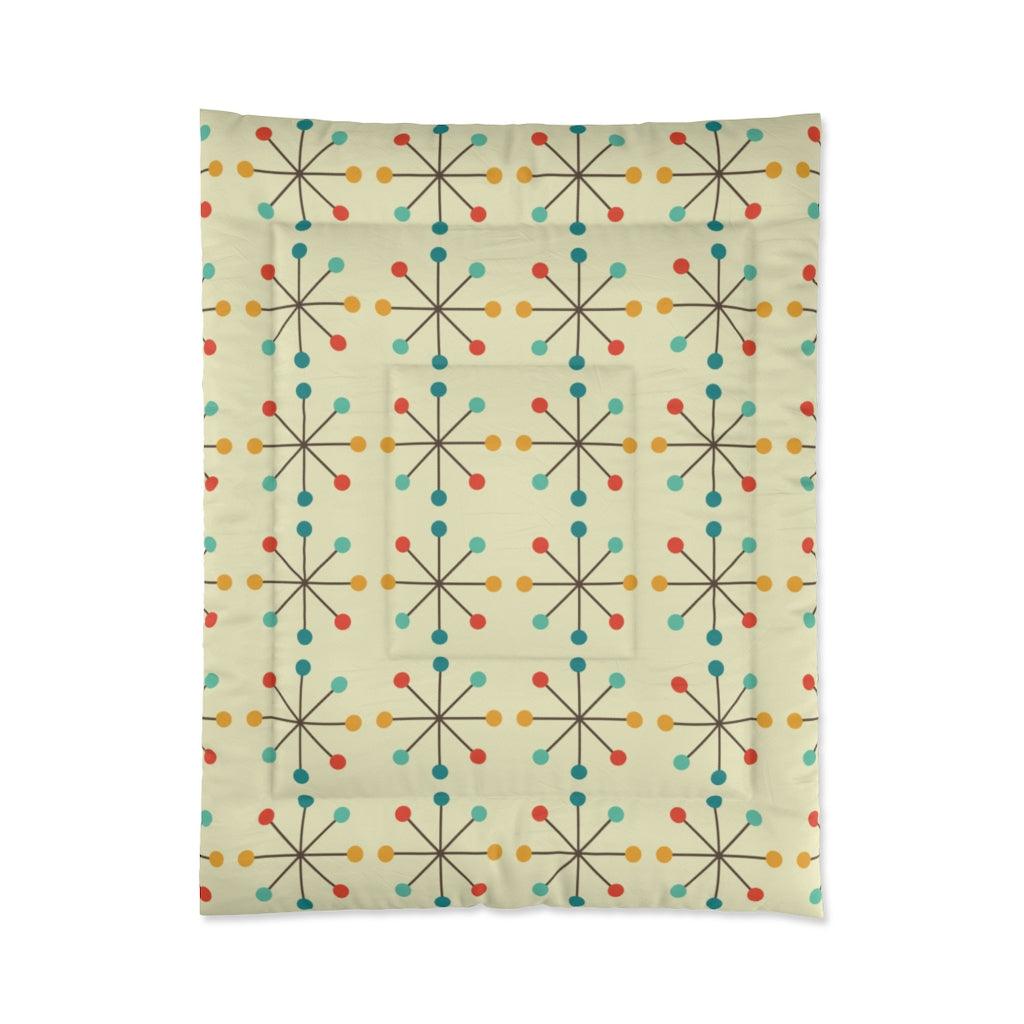 Retro 1950's Atomic Burst Mid Century Modern Comforter | lovevisionkarma.com