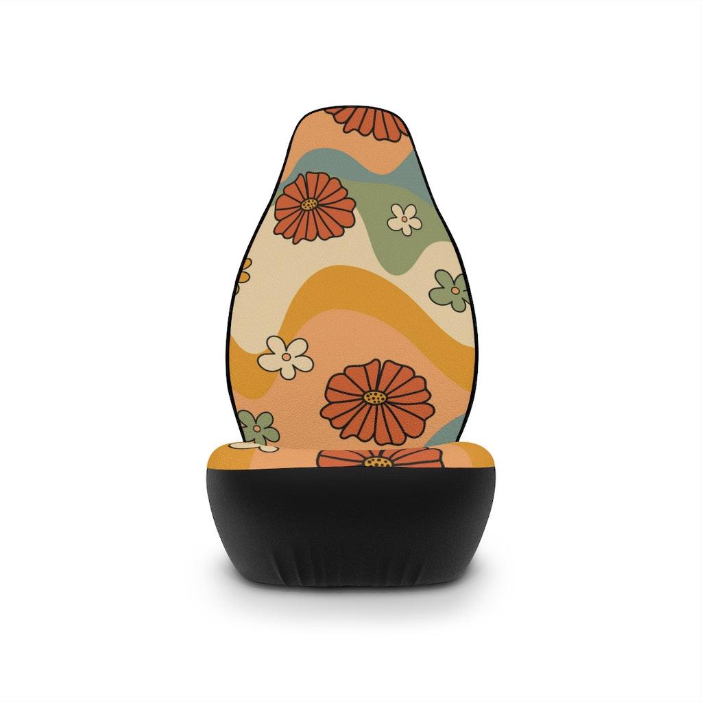 Boho Flowers and Waves Multicolor MCM Car Seat Covers | lovevisionkarma.com