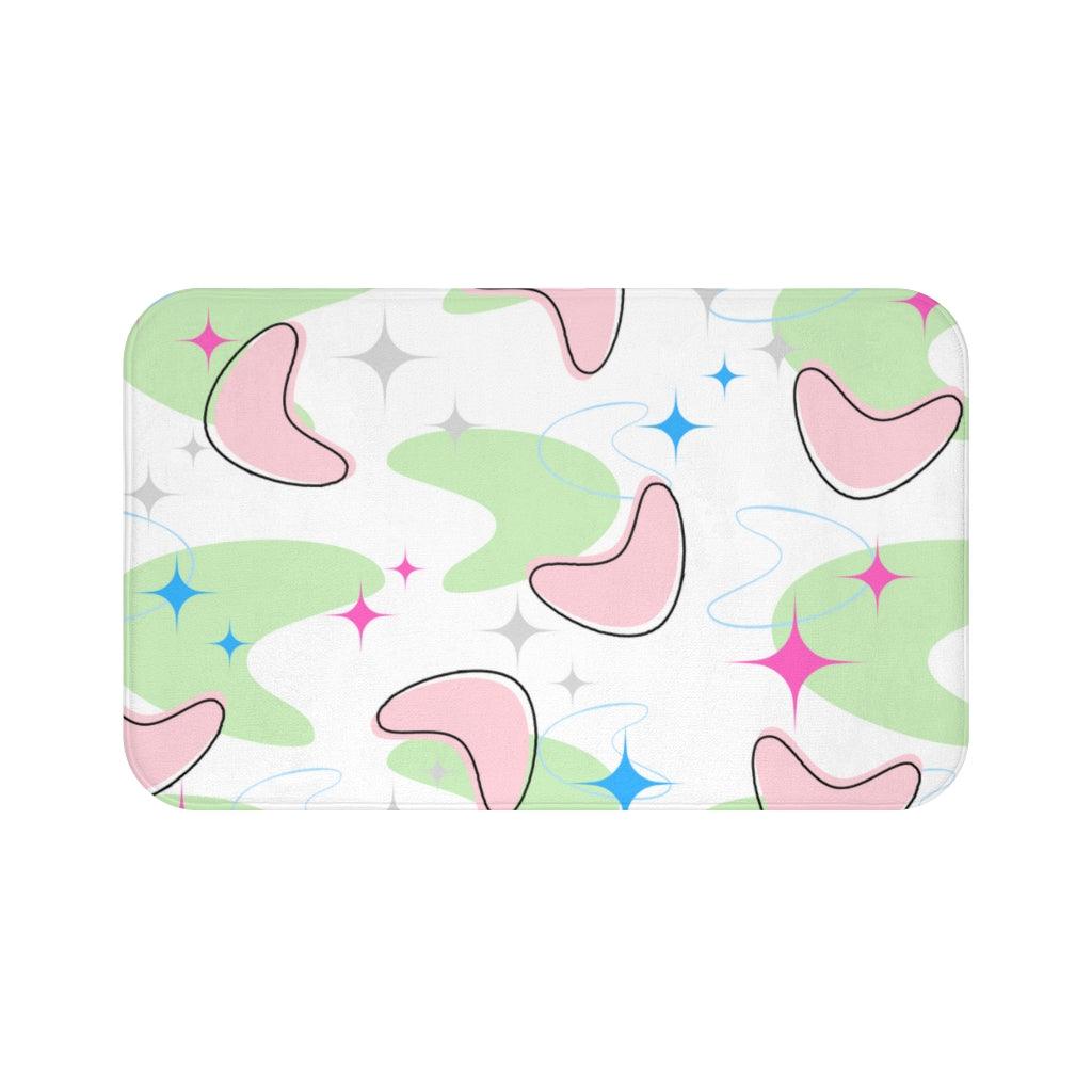 MCM Atomic Starbursts & Boomerangs Multicolor Bath Mat | lovevisionkarma.com