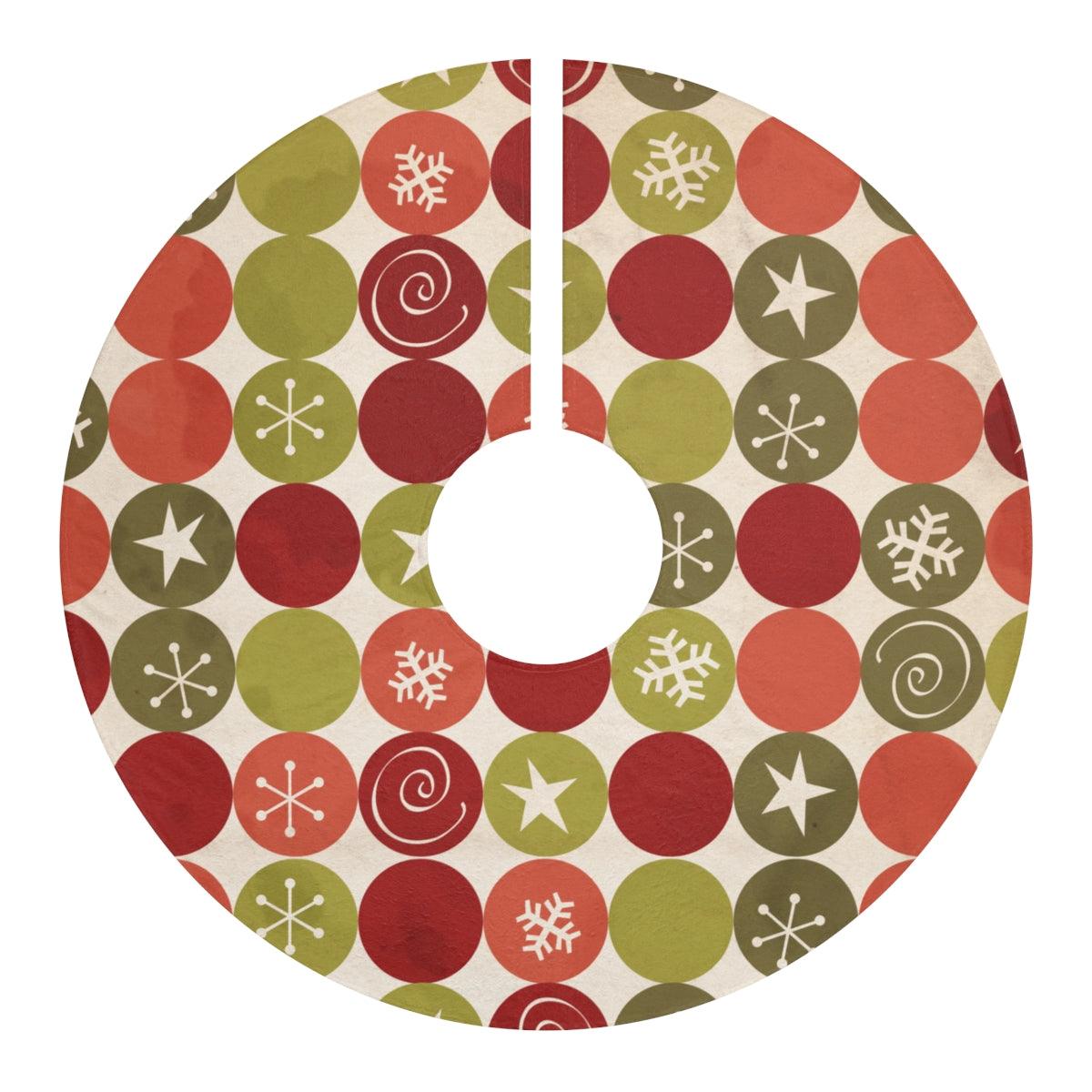 Retro 1950s Atomic Burst Red & Green MCM Christmas Tree Skirt | lovevisionkarma.com