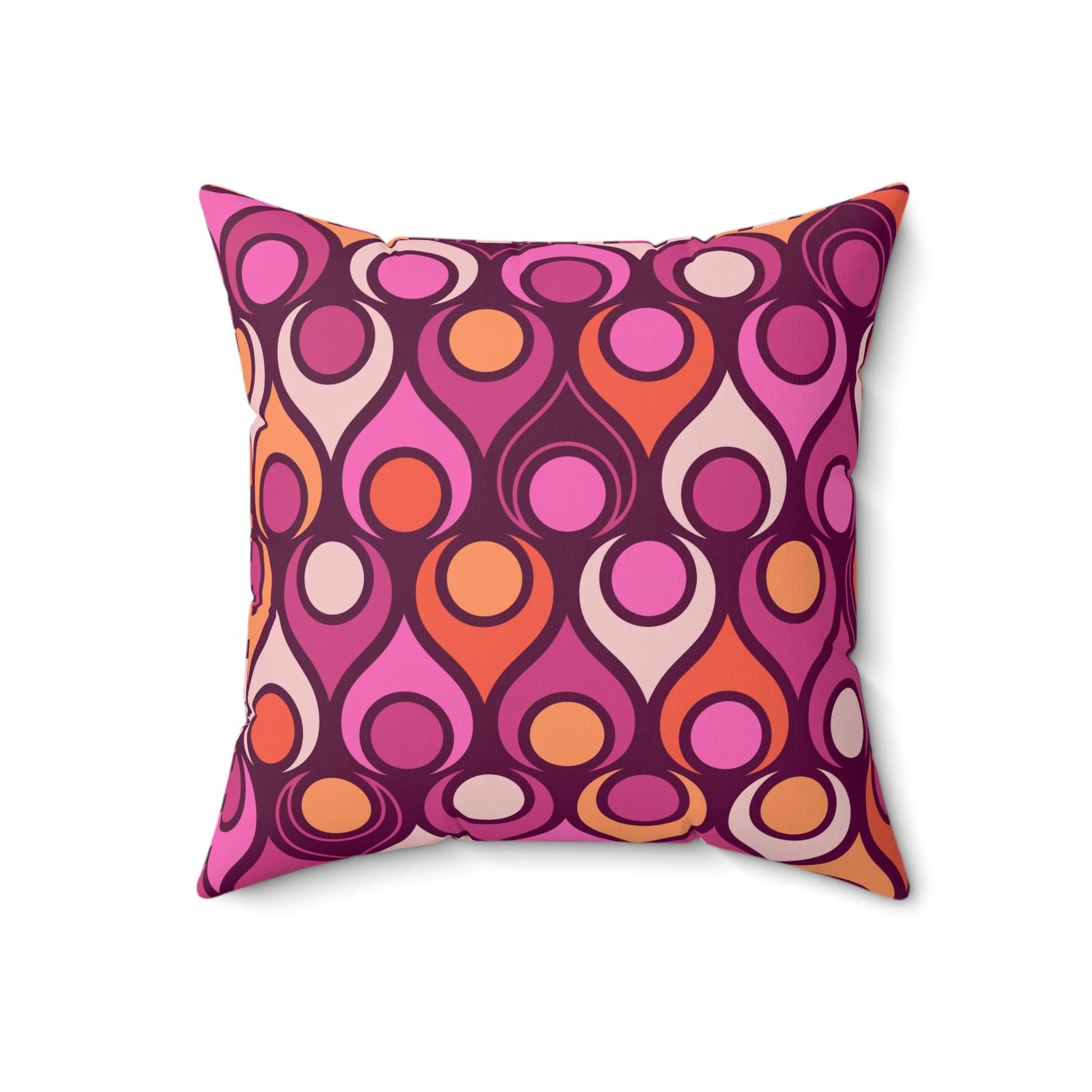 Mid Century Mod Magenta Purple Retro Geo Pillow | lovevisionkarma.com