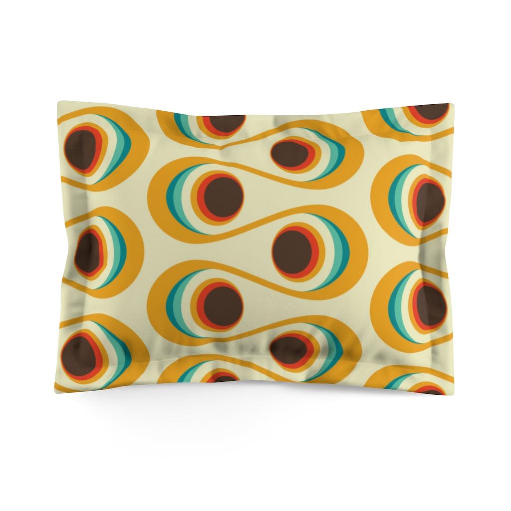 Groovy 60s, 70s Wavy Mid Century Multicolor Pillow Sham | lovevisionkarma.com