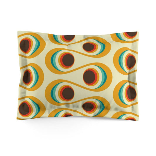 Groovy 60s, 70s Wavy Mid Century Multicolor Pillow Sham | lovevisionkarma.com