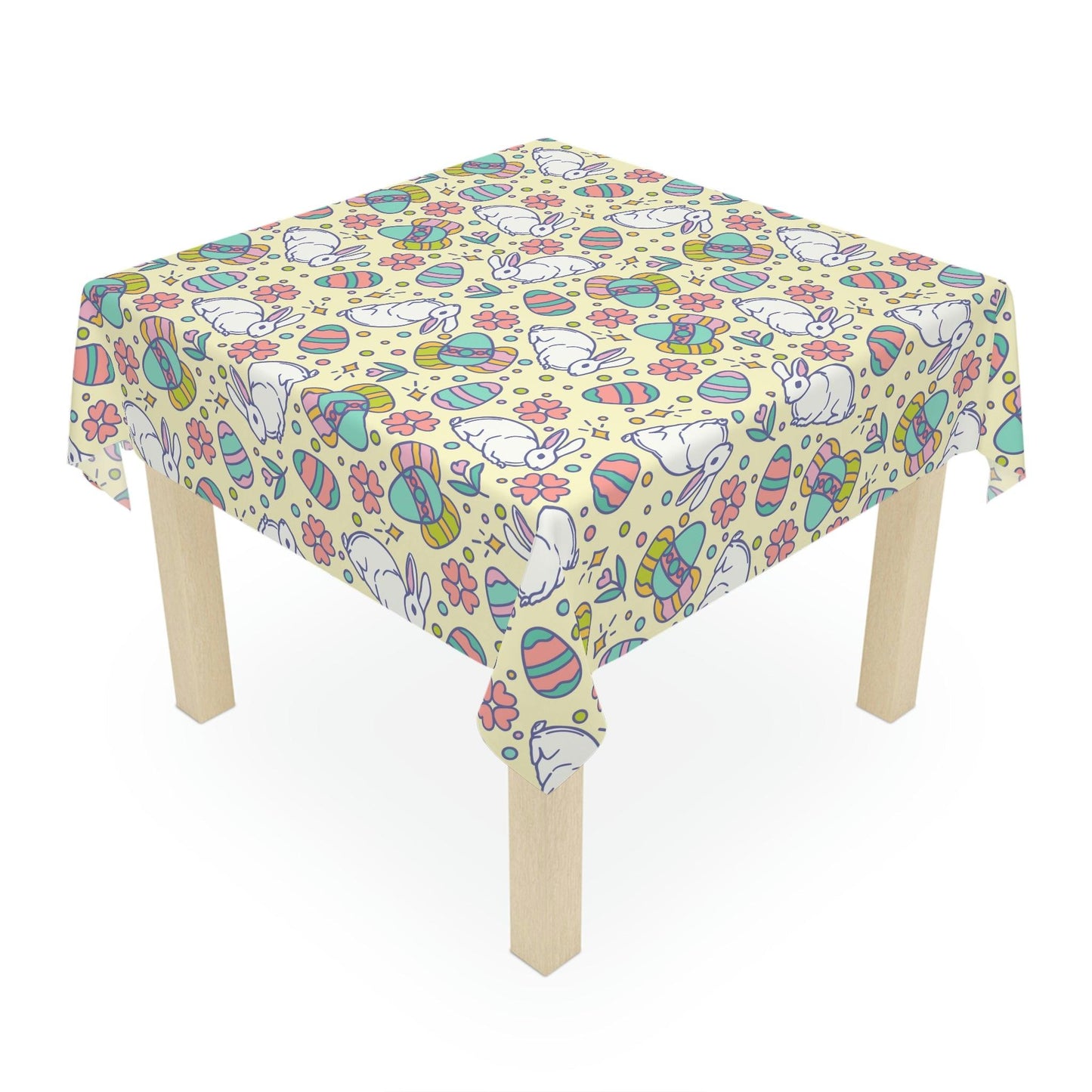 Retro Easter Bunny and Eggs Whimsical Tablecloth | lovevisionkarma.com