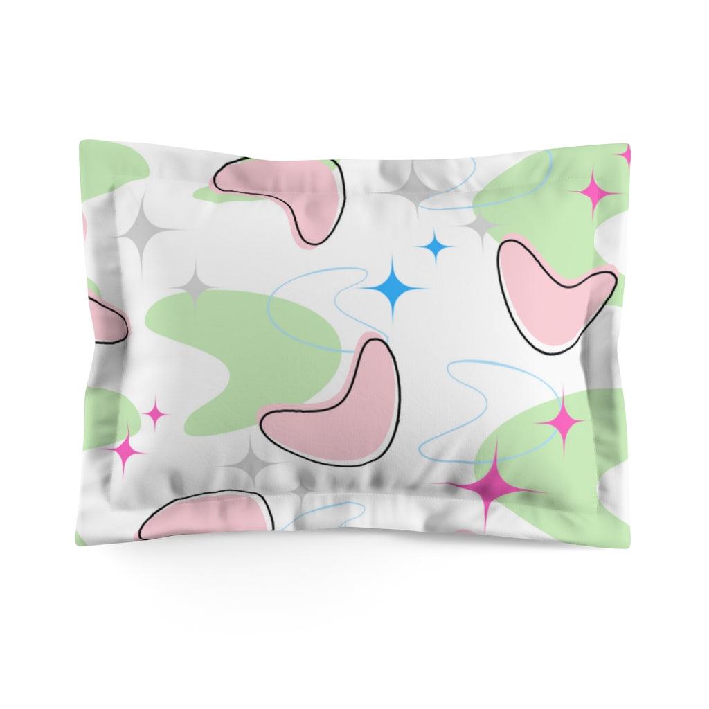 Retro Atomic Starbursts and Boomerangs MCM Multicolor Pillow Sham | lovevisionkarma.com