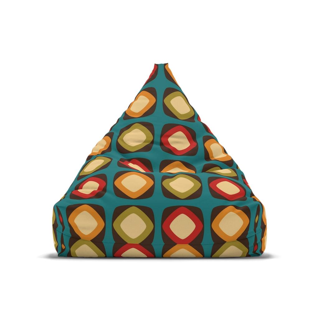 Retro Mod Squares Multicolor MCM Bean Bag Chair COVER | lovevisionkarma.com