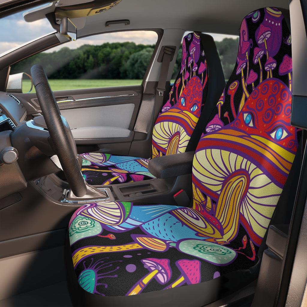 Trippy Mushroom Space Hippie Car Seat Covers | lovevisionkarma.com