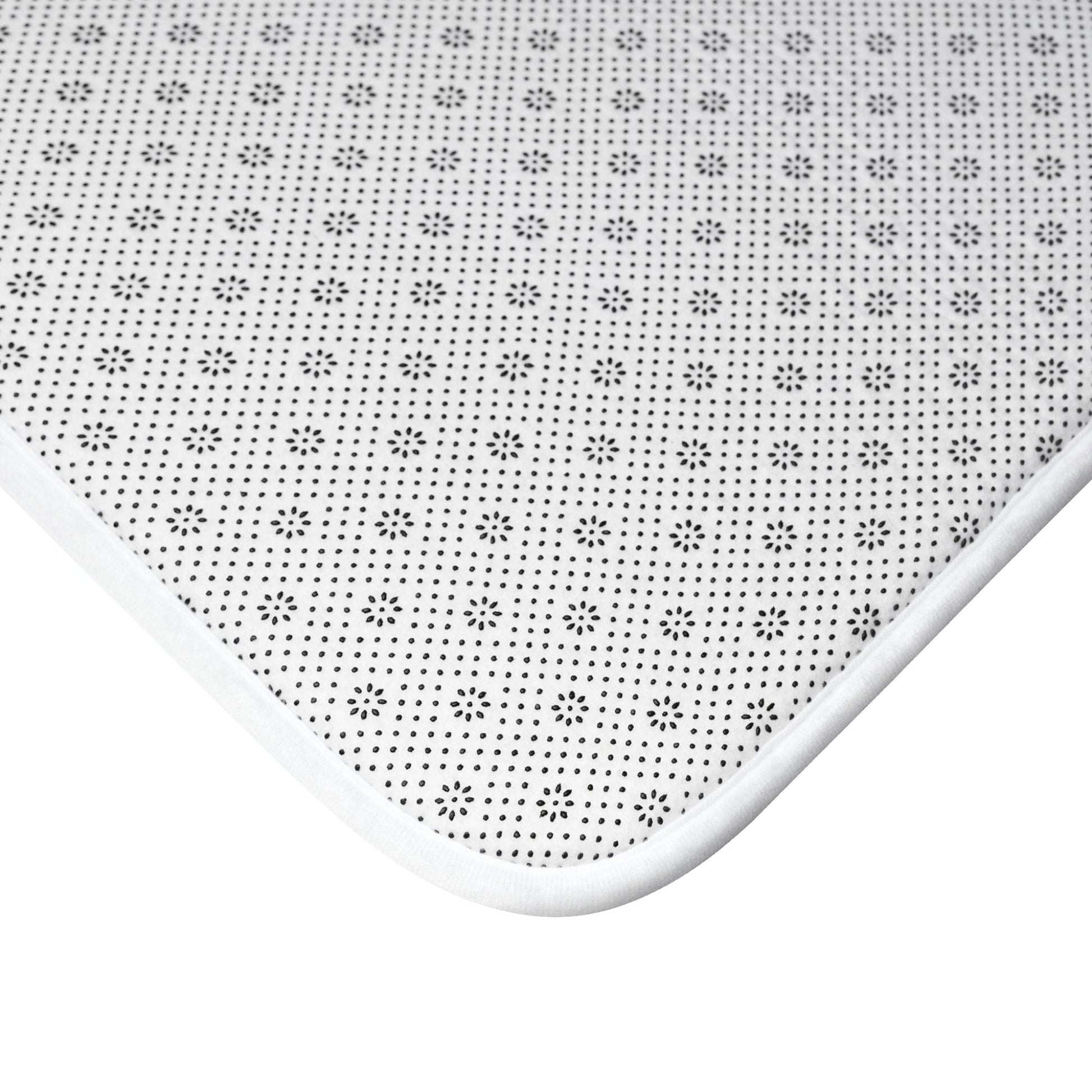 Retro Minimalist Floral MCM Purple Bath Mat | lovevisionkarma.com